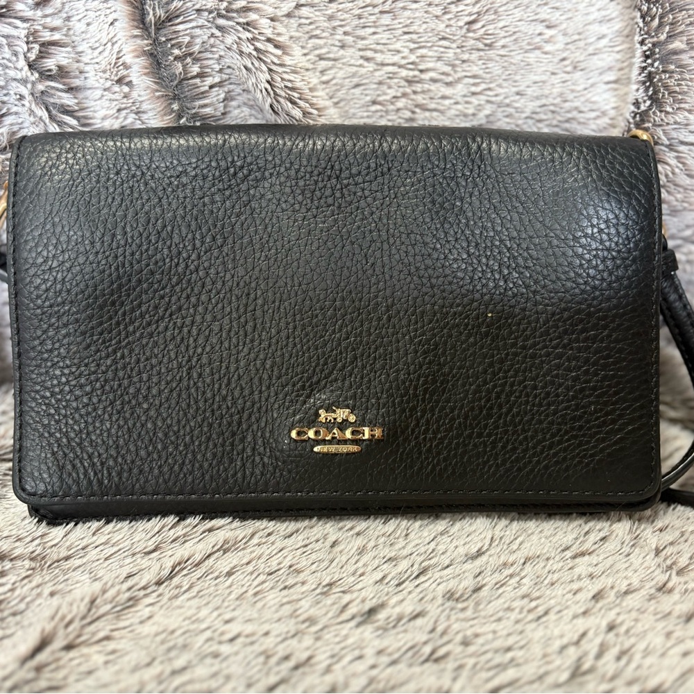 Coach Black Leather Shoulder Bag